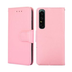 For Sony Xperia 1 IV Crystal Texture Leather Phone Case(Pink) (OEM)