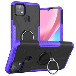 For Infinix Hot 10i Armor Bear Shockproof PC + TPU Protective Case with Ring Holder(Purple) (OEM)