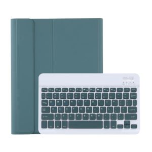 C-098B Candy Color Skin Feel Texture Bluetooth Keyboard Leather Case with Pen Holder For iPad Air 4 10.9 2020 / Air 5 10.9 2022 (Dark Green) (OEM)