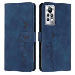 For Infinix Note 11 Pro Skin Feel Heart Pattern Leather Phone Case(Blue) (OEM)
