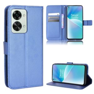 For OnePlus Nord 2T Diamond Texture Leather Phone Case(Blue) (OEM)