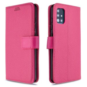 For Galaxy A51 Litchi Texture Horizontal Flip Leather Case with Holder & Card Slots & Wallet & Photo Frame(Rose) (OEM)