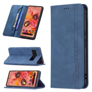 For Google Pixel 6 Magnetic RFID Blocking Anti-Theft Leather Case with Holder & Card Slots & Wallet(Blue) (OEM)