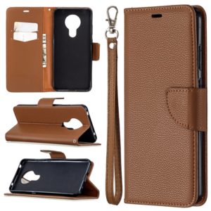 For Nokia 5.3 Litchi Texture Pure Color Horizontal Flip Leather Case with Holder & Card Slots & Wallet & Lanyard(Brown) (OEM)