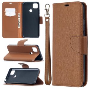 For Xiaomi Redmi 9C Litchi Texture Pure Color Horizontal Flip PU Leather Case with Holder & Card Slots & Wallet & Lanyard(Brown) (OEM)