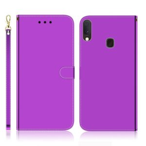 For Galaxy A20e Imitated Mirror Surface Horizontal Flip Leather Case with Holder & Card Slots & Wallet & Lanyard(Purple) (OEM)