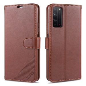 For Huawei Honor X10 5G AZNS Sheepskin Texture Horizontal Flip Leather Case with Holder & Card Slots & Wallet(Brown) (AZNS) (OEM)
