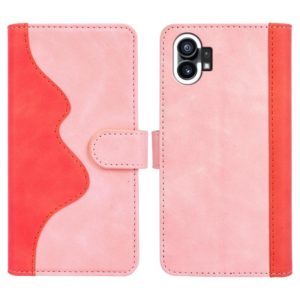 For Nothing Phone 1 Stitching Horizontal Flip Leather Phone Case(Pink Red) (OEM)