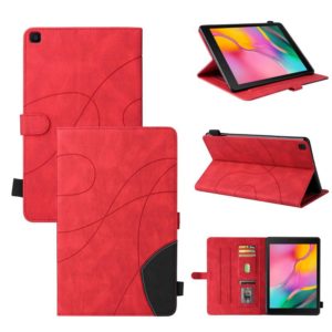 For Samsung Galaxy Tab A 8.0 (2019) T295 Dual-color Splicing Horizontal Flip PU Leather Case with Holder & Card Slots(Red) (OEM)