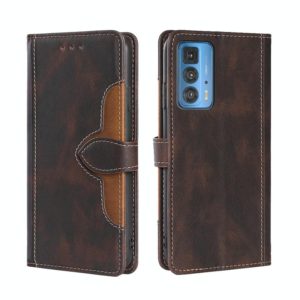 For Motorola Edge 20 Pro / S Pro Skin Feel Straw Hat Magnetic Buckle Leather Phone Case(Brown) (OEM)