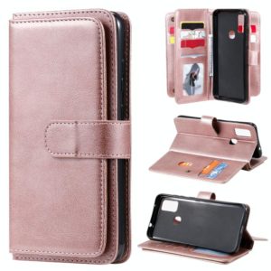 For Samsung Galaxy M51 Multifunctional Magnetic Copper Buckle Horizontal Flip Solid Color Leather Case with 10 Card Slots & Wallet & Holder & Photo Frame(Rose Gold) (OEM)