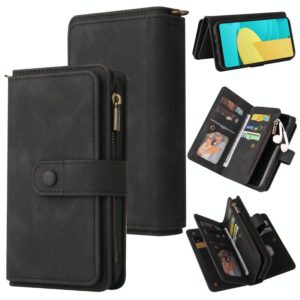 For LG Stylo 7 / Stylo 7 5G Skin Feel PU + TPU Horizontal Flip Leather Case With Holder & 15 Cards Slot & Wallet & Zipper Pocket & Lanyard(Black) (OEM)
