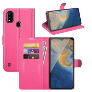 For ZTE Blade A51 Litchi Texture Horizontal Flip Protective Case with Holder & Card Slots & Wallet(Rose red) (OEM)