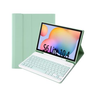 A610B Candy Color Bluetooth Keyboard Leather Case with Pen Slot For Samsung Galaxy Tab S6 Lite 10.4 inch SM-P610 / SM-P615(Light Green) (OEM)