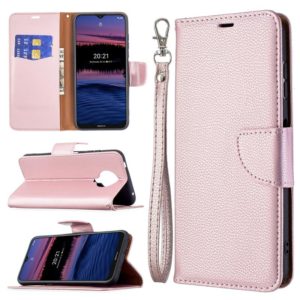 For Nokia G20 / G10 Litchi Texture Pure Color Horizontal Flip Leather Case with Holder & Card Slots & Wallet & Lanyard(Rose Gold) (OEM)
