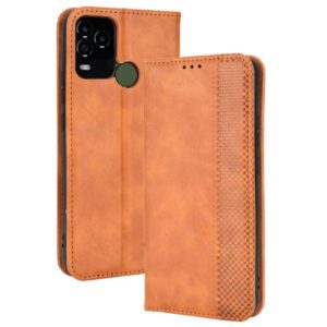 For BLU G71 Plus Magnetic Buckle Retro Crazy Horse Leather Phone Case(Brown) (OEM)