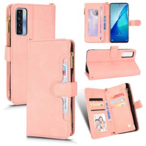 For TCL 20S / 20 5G / 20L Litchi Texture Zipper Leather Phone Case(Pink) (OEM)