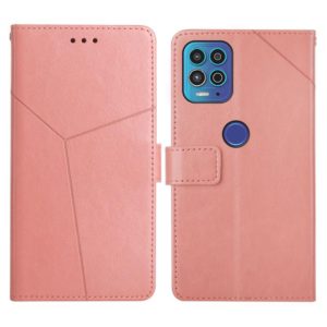 For Motorola Edge S / G100 Y Stitching Horizontal Flip Leather Phone Case with Holder & Card Slots & Wallet & Photo Frame(Rose Gold) (OEM)