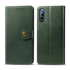 For Sony Xperia L4 Retro Solid Color Leather Buckle Phone Case with Lanyard & Photo Frame & Card Slot & Wallet & Stand Function(Green) (OEM)