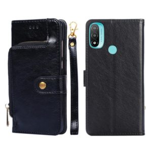 For Motorola Moto E20 Zipper Bag PU + TPU Horizontal Flip Leather Case(Black) (OEM)