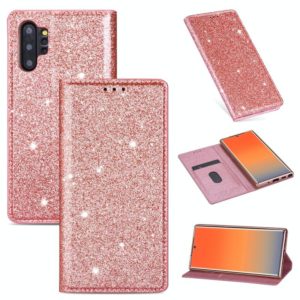 For Samsung Galaxy Note 10 Plus Ultrathin Glitter Magnetic Horizontal Flip Leather Case with Holder & Card Slots(Rose Gold) (OEM)