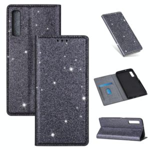 For Samsung Galaxy A7 (2018) / A750 Ultrathin Glitter Magnetic Horizontal Flip Leather Case with Holder & Card Slots(Gray) (OEM)
