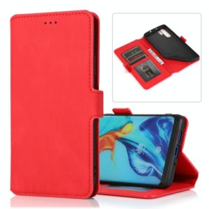 For Huawei P30 Pro Retro Magnetic Closing Clasp Horizontal Flip Leather Case with Holder & Card Slots & Photo Frame & Wallet(Red) (OEM)