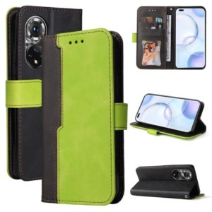 For Huawei Nova 9 Pro/Honor 50 Pro Stitching-Color Horizontal Flip Leather Case(Green) (OEM)