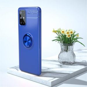 For Galaxy A31 Metal Ring Holder 360 Degree Rotating TPU Case(Blue+Blue) (OEM)