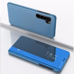For Xiaomi Mi CC9 Pro Plated Mirror Horizontal Flip Leather Case with Holder(Blue) (OEM)