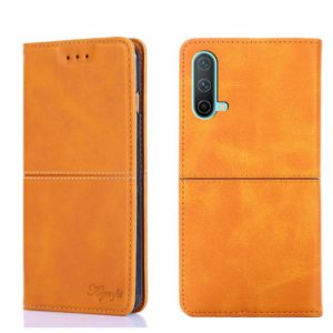 For OnePlus Nord CE 5G Cow Texture Magnetic Horizontal Flip Leather Phone Case(Light Brown) (OEM)