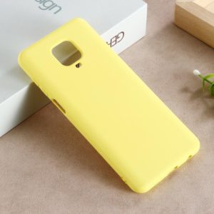 For Xiaomi Redmi Note 9 Pro Max Solid Color Liquid Silicone Full Coverage Anti-fall Mobile Phone Protective Cover(Yellow) (OEM)