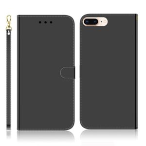 For iPhone 7 Plus / 8 Plus Imitated Mirror Surface Horizontal Flip Leather Case with Holder & Card Slots & Wallet & Lanyard(Black) (OEM)