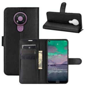 For Nokia 3.4 Litchi Texture Horizontal Flip Protective Case with Holder & Card Slots & Wallet(Black) (OEM)