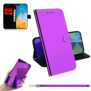 For Huawei P40 Pro Imitated Mirror Surface Horizontal Flip Leather Case with Holder & Card Slots & Wallet & Lanyard(Purple) (OEM)
