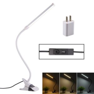 LED Desk Lamp 8W Folding Adjustable Eye Protection Table Lamp, USB Plug-in Version + Power Plug(White) (Fonkin) (OEM)