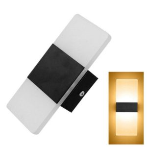 Right Angle Black LED Bedroom Bedside Wall Aisle Balcony Wall Lamp, Size:29×11cm(Warm Light) (OEM)