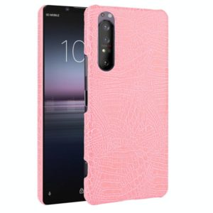 For Sony Xperia 1 II Shockproof Crocodile Texture PC + PU Case(Pink) (OEM)