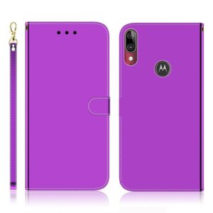For Motorola Moto E6 Plus Imitated Mirror Surface Horizontal Flip Leather Case with Holder & Card Slots & Wallet & Lanyard(Purple) (OEM)
