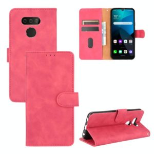For LG Harmony 4 Solid Color Skin Feel Magnetic Buckle Horizontal Flip Calf Texture PU Leather Case with Holder & Card Slots & Wallet(Rose Red) (OEM)