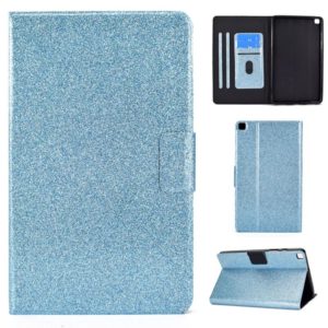 For Samsung Galaxy Tab A7 Lite T220 Glitter Horizontal Flip Leather Case with Holder & Card Slots(Blue) (OEM)