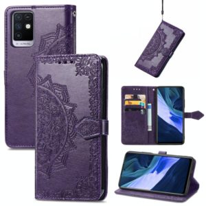 For Infinix Note 10 Mandala Embossing Pattern Horizontal Flip Leather Case with Holder & Card Slots & Wallet & Lanyard(Purple) (OEM)
