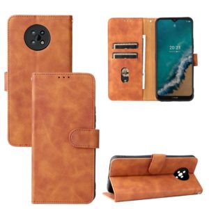 For Nokia G50 Solid Color Skin Feel Magnetic Buckle Horizontal Flip Calf Texture PU Phone Case(Brown) (OEM)