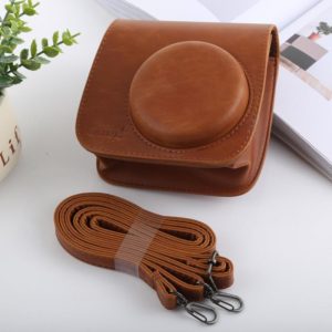 Retro Style Full Body Camera PU Leather Case Bag with Strap for FUJIFILM instax mini 9 / mini 8+ / mini 8(Brown) (OEM)