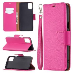 For LG K42 Litchi Texture Pure Color Horizontal Flip Leather Case with Holder & Card Slots & Wallet & Lanyard(Rose Red) (OEM)