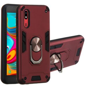 For Samsung Galaxy A2 Core 2 in 1 Armour Series PC + TPU Protective Case with Ring Holder(Wine Red) (OEM)