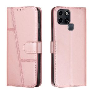 For Infinix Smart 6 Stitching Calf Texture Buckle Leather Phone Case(Pink) (OEM)