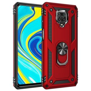 For Xiaomi Redmi Note 9 Pro Shockproof TPU + PC Protective Case with 360 Degree Rotating Holder(Red) (OEM)