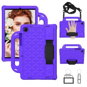 For Galaxy Tab A7 10.4(2020) T500/T505 Diamond Series EVA Anti-Fall Shockproof Sleeve Protective Shell Case with Holder & Strap(Purple) (OEM)