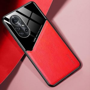 For Huawei nova 8 Pro 5G All-inclusive Leather + Organic Glass Protective Case with Metal Iron Sheet(Red) (OEM)